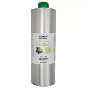 Органическое оливковое масло BIO Extra Virgin Tasnim, высшего качества - 1000 мл УФ-защитная банка